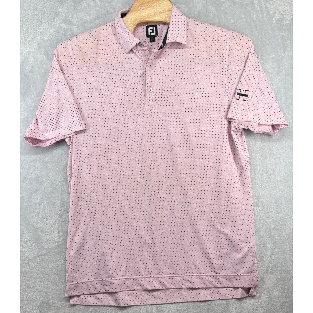 FootJoy Golf Polo Shirt Pink Micro Dot Short Sleeve FJ Men's Size L